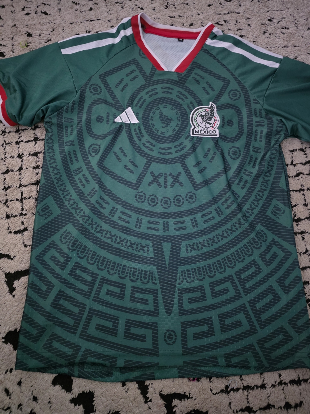 adidas Mexico Green Red Soccer Jersey adult sizing
